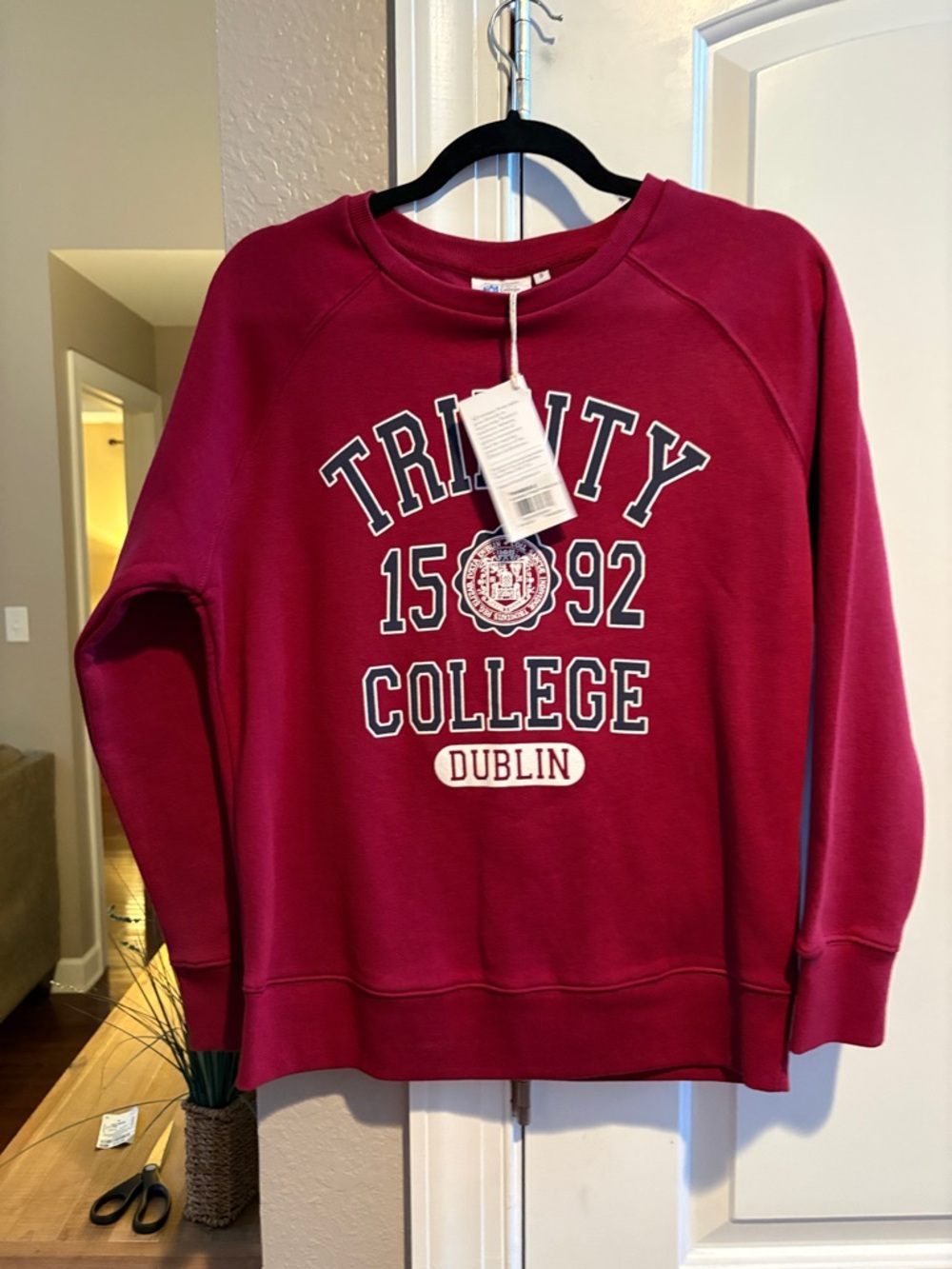 Trinity College Dublin Crewneck Sweatshirt - Burgundy